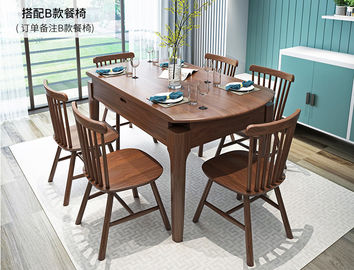 注文の長方形の純木のテーブル、椅子が付いている拡張可能なダイニング テーブル