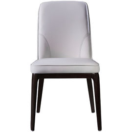木足を搭載する優雅で贅沢な白革の食堂の椅子