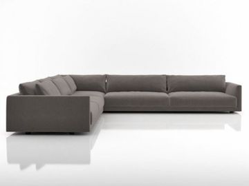 L字型灰色の顧客用家具の居間の生地のソファーのイタリア人様式