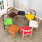 方法現代食堂の椅子、木足を搭載する椅子を食事する着色された革