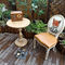 円形の定形現代木製のコーヒー テーブル、純木のダイニング テーブル