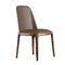 純木の基盤およびPUの革クッションの良質の腕/マイクロ繊維の革が付いている椅子を食事するarmless灰